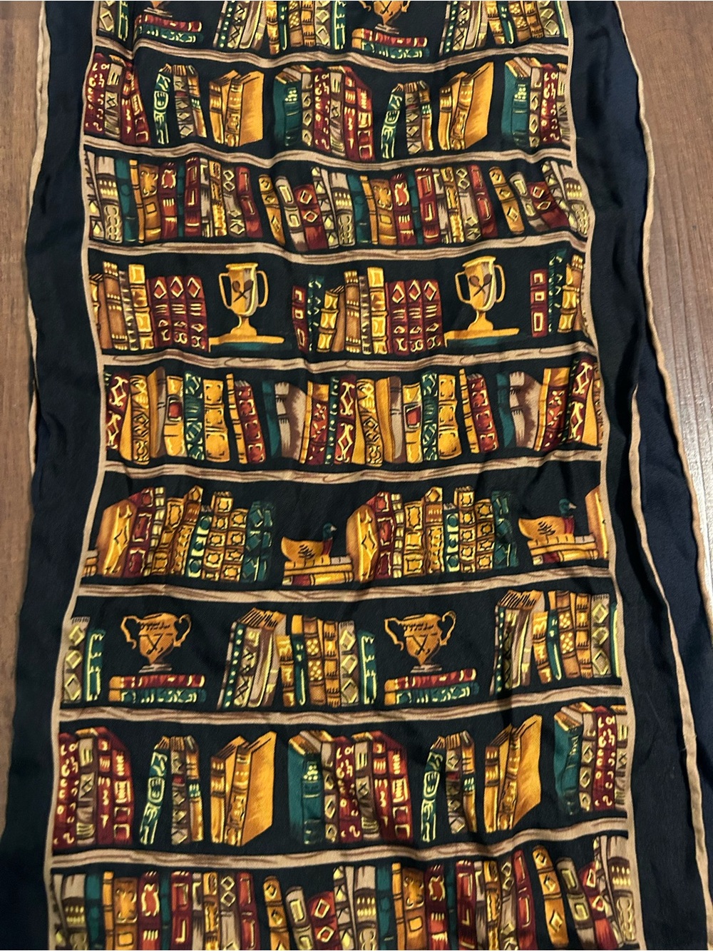 Alynn Silk Scarf Necktie Books Multicolor Library 53” Teacher Librarian School